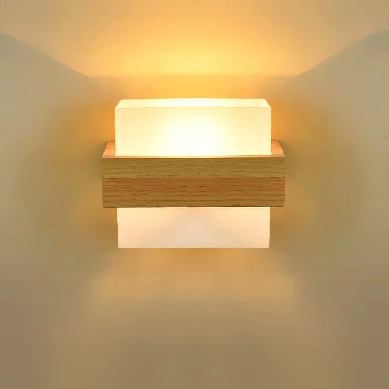 ArtPad - Applique Murale Scandinave Bois Abat-jour Verre Décoration Intérieure LED | Marco Lucetti