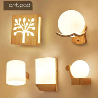 ArtPad - Applique Murale Scandinave Bois Abat-jour Verre Décoration Intérieure LED | Marco Lucetti