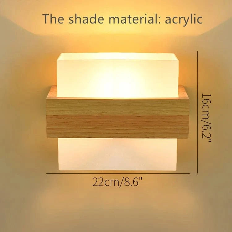 ArtPad - Applique Murale Scandinave Bois Abat-jour Verre Décoration Intérieure LED | Marco Lucetti 12 / AC110V