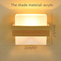 ArtPad - Applique Murale Scandinave Bois Abat-jour Verre Décoration Intérieure LED | Marco Lucetti 12 / AC110V