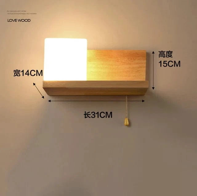 ArtPad - Applique Murale Scandinave Bois Abat-jour Verre Décoration Intérieure LED | Marco Lucetti 13 / AC220V