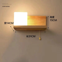 ArtPad - Applique Murale Scandinave Bois Abat-jour Verre Décoration Intérieure LED | Marco Lucetti 13 / AC220V