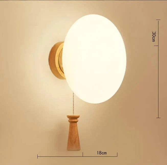 ArtPad - Applique Murale Scandinave Bois Abat-jour Verre Décoration Intérieure LED | Marco Lucetti 14 / AC110V