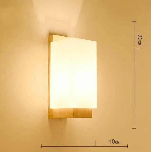 ArtPad - Applique Murale Scandinave Bois Abat-jour Verre Décoration Intérieure LED | Marco Lucetti 2 / AC220V