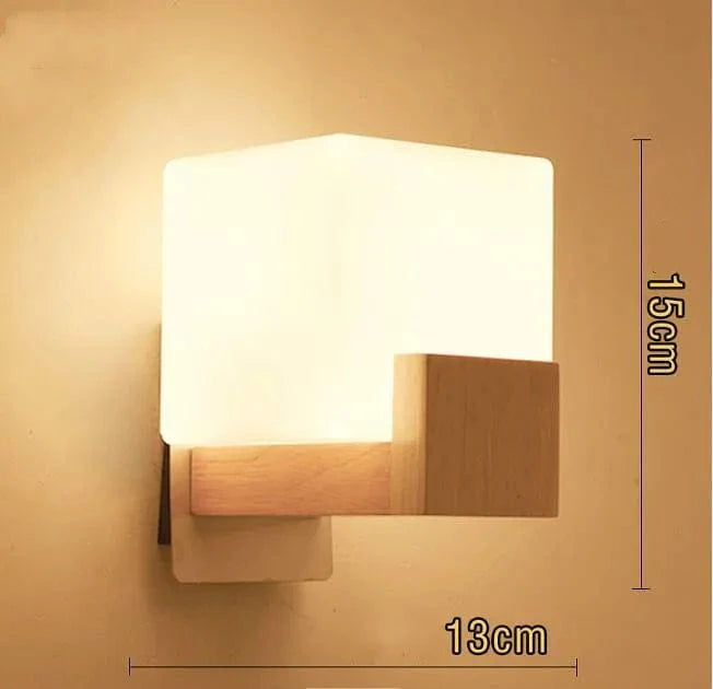 ArtPad - Applique Murale Scandinave Bois Abat-jour Verre Décoration Intérieure LED | Marco Lucetti 3 / AC220V