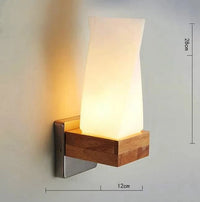 ArtPad - Applique Murale Scandinave Bois Abat-jour Verre Décoration Intérieure LED | Marco Lucetti 7 / AC220V