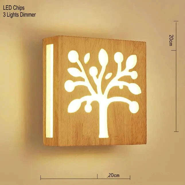 ArtPad - Applique Murale Scandinave Bois Abat-jour Verre Décoration Intérieure LED | Marco Lucetti 9 / AC220V