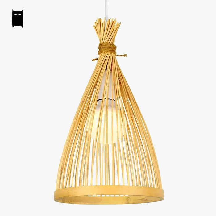 Suspension Luminaire Bambou Osier Rotin - Style Asiatique Chinois et Japonais