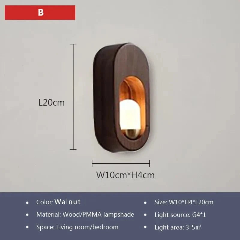 Bande Décorative Nordique en Bois LED pour la Maison | Marco Lucetti WL614B Noyer / Blanc froid