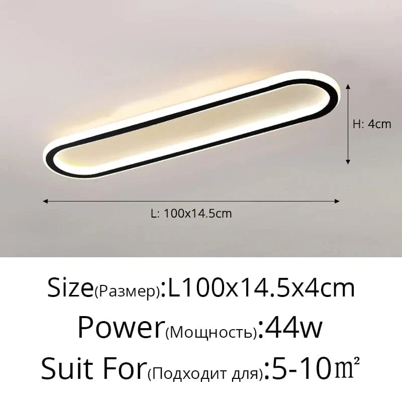 Bande LED moderne plafonniers pour éclairage intérieur chic et élégant | Marco Lucetti Noir 100cm / Blanc chaud