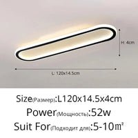 Bande LED moderne plafonniers pour éclairage intérieur chic et élégant | Marco Lucetti Noir 120cm / Blanc chaud