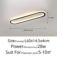 Bande LED moderne plafonniers pour éclairage intérieur chic et élégant | Marco Lucetti Noir 60cm / Blanc chaud