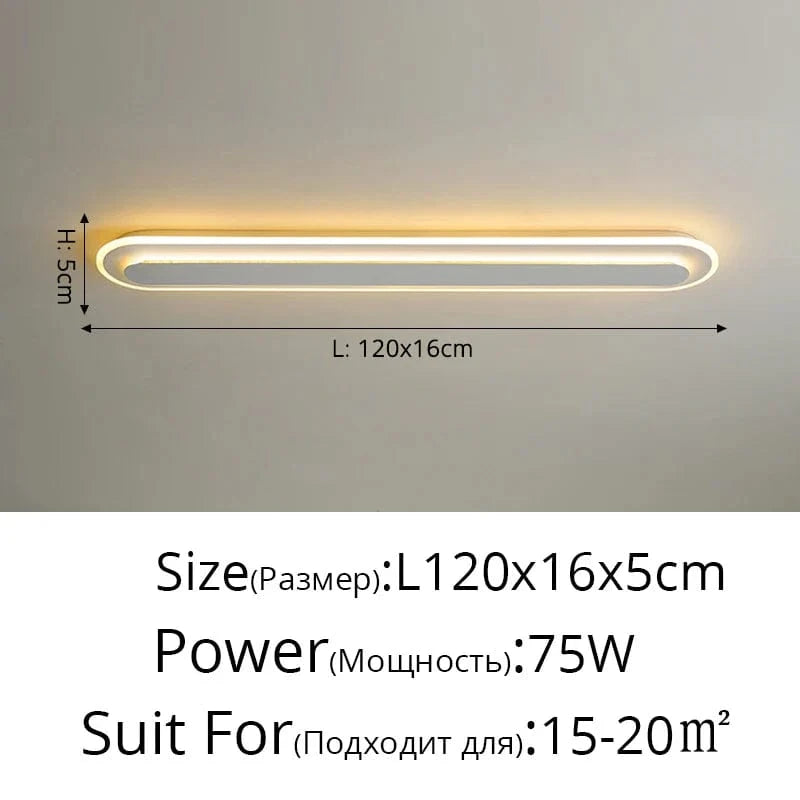 Bande LED pour allée et couloir : Lustres modernes minimalistes pour une entrée nordique créative | Marco Lucetti Blanc L120x16cm 75W / Blanc chaud pas de télécommande