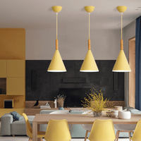 Bar - Suspension conique design en métal coloré et bois | Marco Lucetti