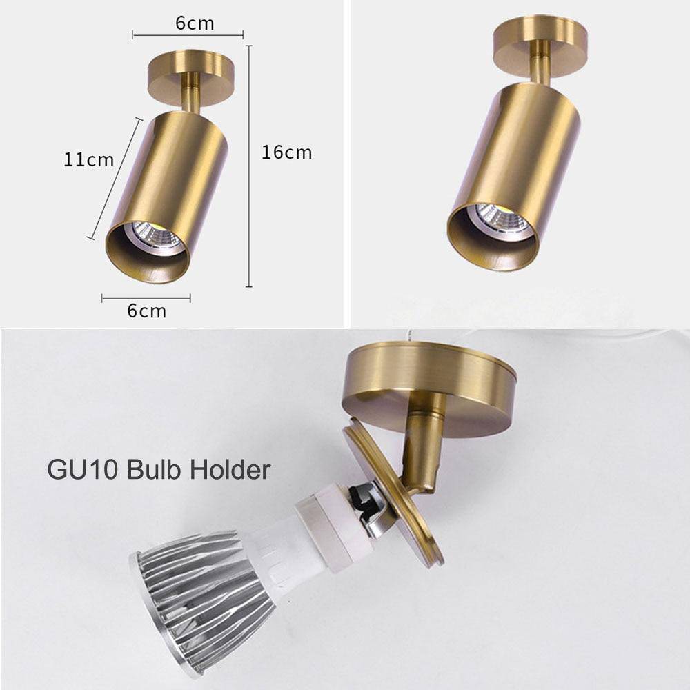 Barre de spots LED en aluminium noir ou doré - Montée | Marco Lucetti