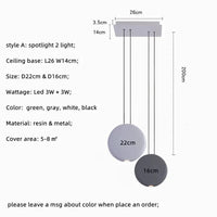 Barre nordique - Suspension LED - Lumière moderne - Canapé goutte - Lumière ronde - Résine - Lustre lampe suspendue - Salle à manger - Suspension LED luminaires | Marco Lucetti Modèle A 2 lumière / Corps blanc