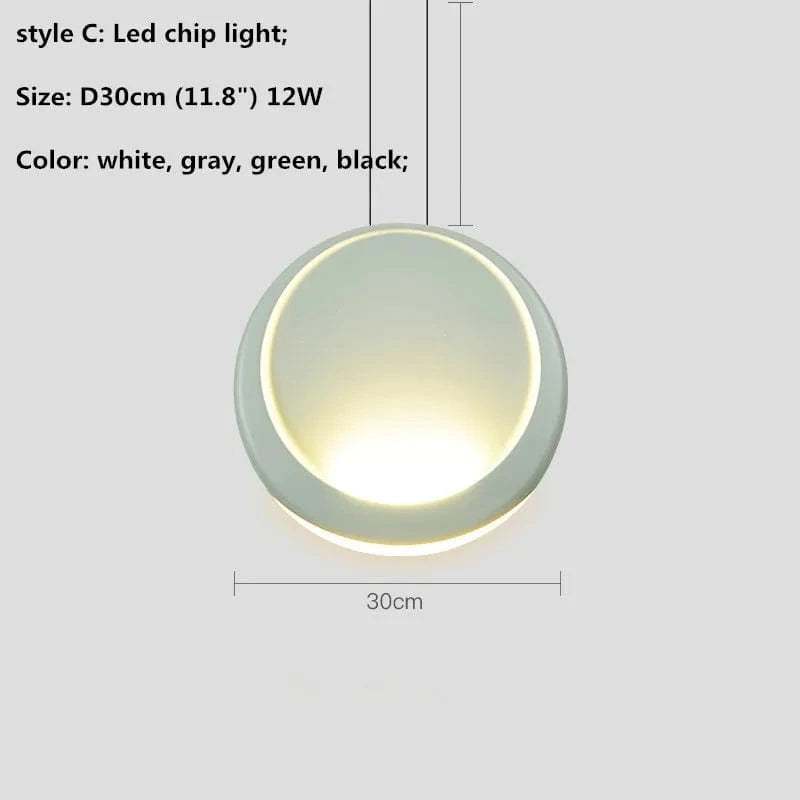 Barre nordique - Suspension LED - Lumière moderne - Canapé goutte - Lumière ronde - Résine - Lustre lampe suspendue - Salle à manger - Suspension LED luminaires | Marco Lucetti Puce led D30cm 12W / Corps noir