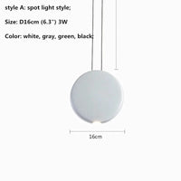 Barre nordique - Suspension LED - Lumière moderne - Canapé goutte - Lumière ronde - Résine - Lustre lampe suspendue - Salle à manger - Suspension LED luminaires | Marco Lucetti Spot D16cm 3W / Corps noir