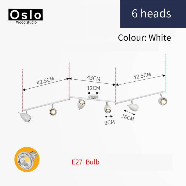 Barre Spot LED Ronde Réglable - Windows | Marco Lucetti Blanc - 6 lampes