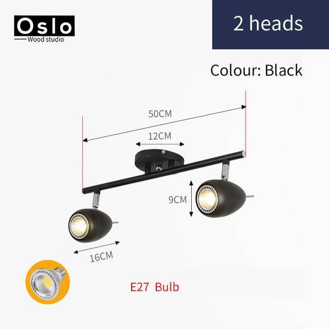 Barre Spot LED Ronde Réglable - Windows | Marco Lucetti Noir - 2 lampes