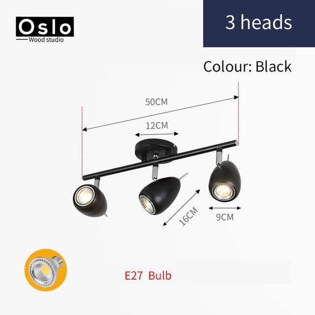 Barre Spot LED Ronde Réglable - Windows | Marco Lucetti Noir - 3 lampes