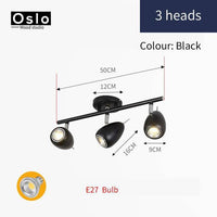 Barre Spot LED Ronde Réglable - Windows | Marco Lucetti Noir - 3 lampes