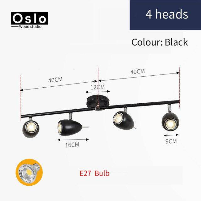 Barre Spot LED Ronde Réglable - Windows | Marco Lucetti Noir - 4 lampes