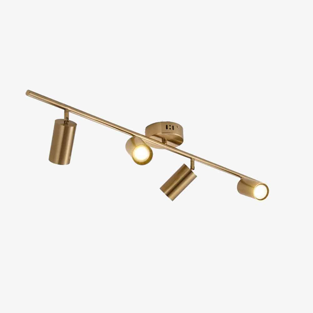 Barre de spots LED en aluminium noir ou doré - Montée