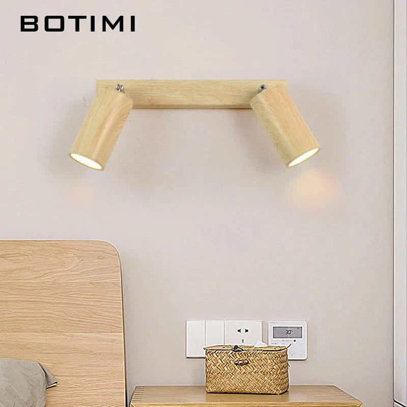 Botimi - Applique murale nordique en fer avec bouton-poussoir en imitation bois | Marco Lucetti