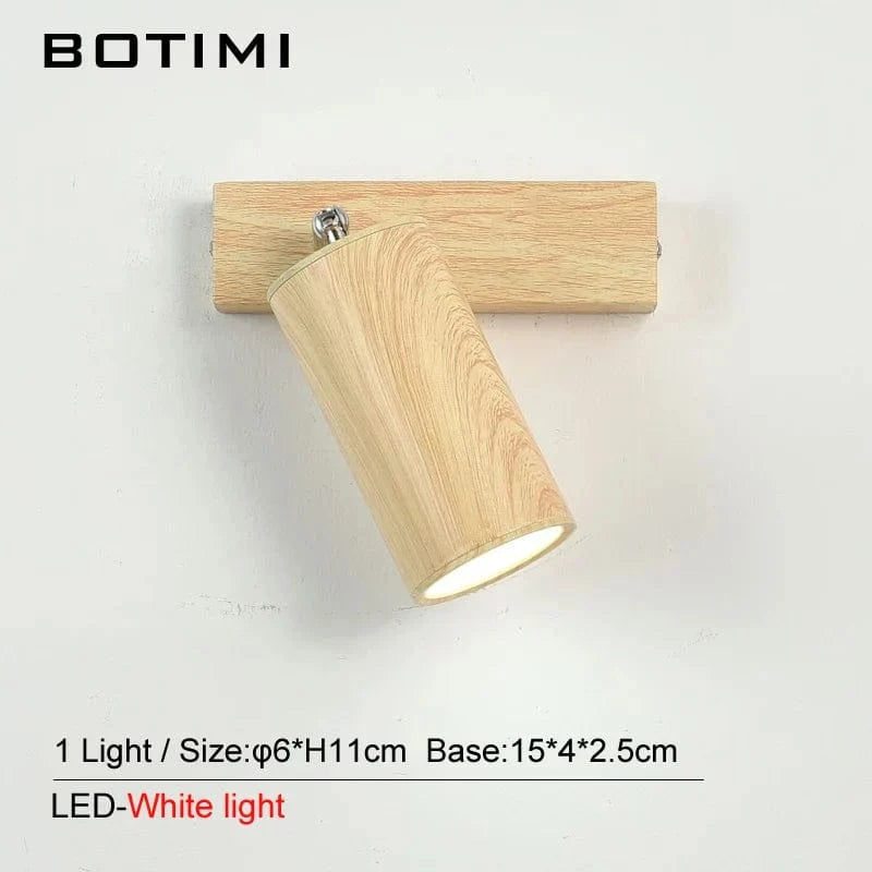 Botimi - Lampe de Table Nordique en Bois avec Poussoir | Marco Lucetti 1-lumière blanche