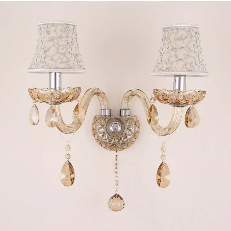 Applique murale Bougie Cristal Cognac - Style européen