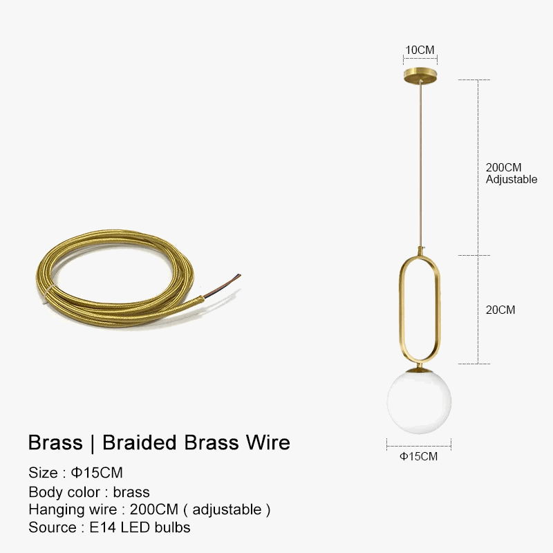 Boule de verre nordique - Lustre moderne pour luminaires de cuisine - Lampes suspendues  | Marco Lucetti