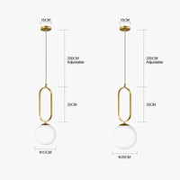 Boule de verre nordique - Lustre moderne pour luminaires de cuisine - Lampes suspendues  | Marco Lucetti