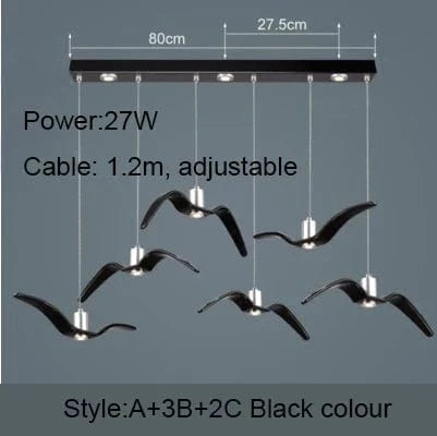Brokis Night Birds : suspension en résine silhouette d'oiseau, expression de liberté | Marco Lucetti A3B2C Noir L80CM / Blanc froid