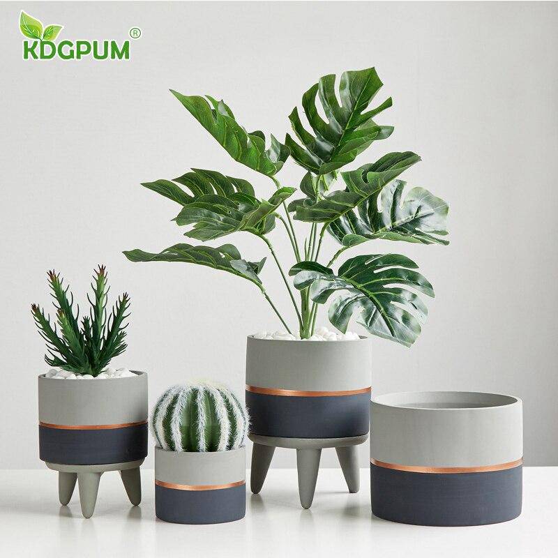 Cache-pot sur pied bas design effet Ciment Ultima | Marco Lucetti