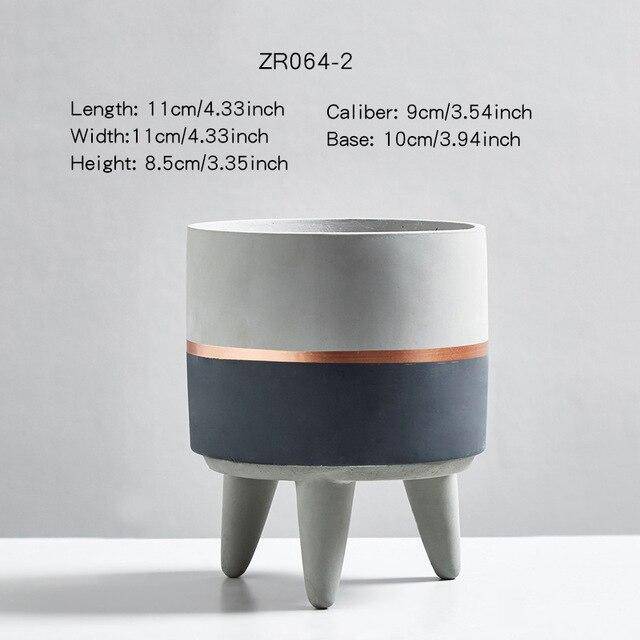 Cache-pot sur pied bas design effet Ciment Ultima | Marco Lucetti M