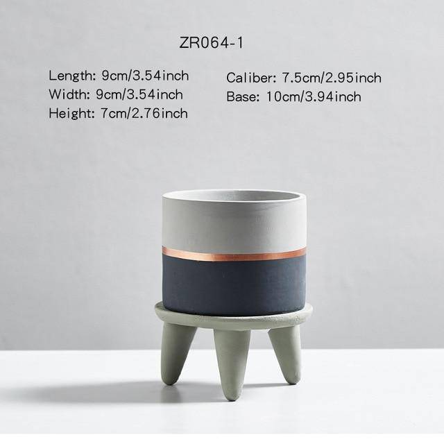 Cache-pot sur pied bas design effet Ciment Ultima | Marco Lucetti S
