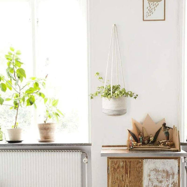 Cache-pots suspendu en toile de jute - Style scandinave | Marco Lucetti