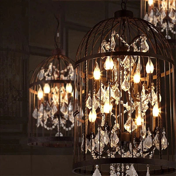 Cage à oiseaux en cristal noir pour une ambiance rétro-industrielle vintage | Marco Lucetti
