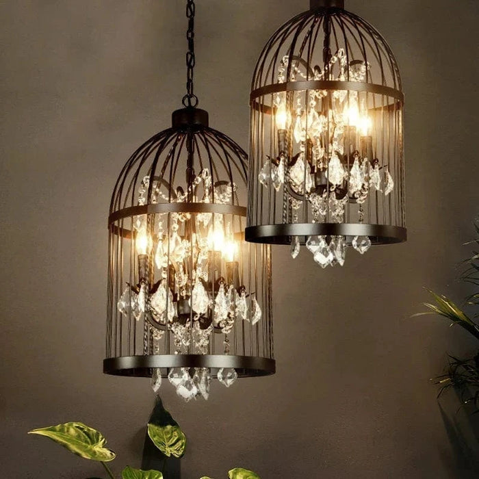 Cage à oiseaux en cristal noir pour une ambiance rétro-industrielle vintage | Marco Lucetti