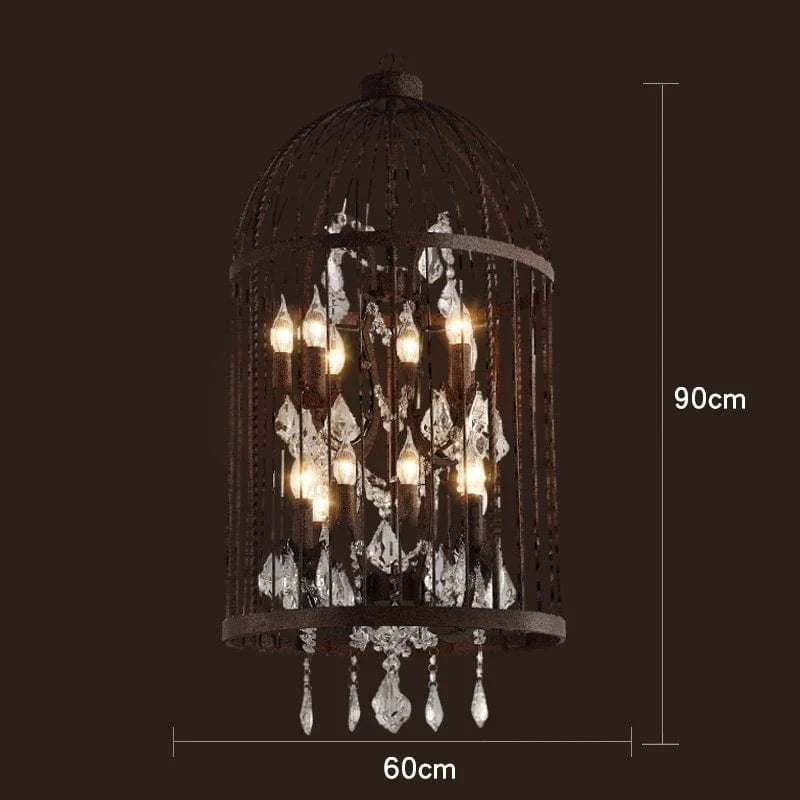 Cage à oiseaux en cristal noir pour une ambiance rétro-industrielle vintage | Marco Lucetti Couleur rouille 12Têtes