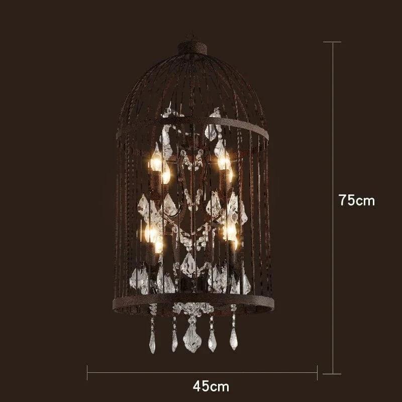 Cage à oiseaux en cristal noir pour une ambiance rétro-industrielle vintage | Marco Lucetti Couleur rouille 8Têtes