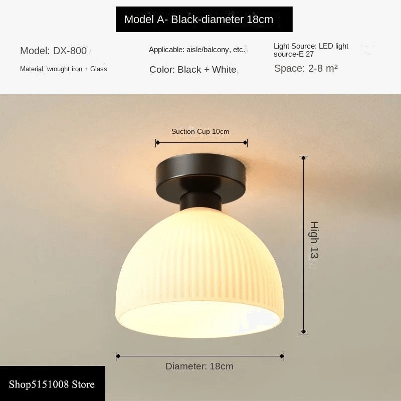 Céramique verre Led Nordique Couloir Plafonnier pour Allée Vestiaire Balcon E27 Acrylique Lustre Luminaires | Marco Lucetti