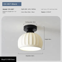 Céramique verre Led Nordique Couloir Plafonnier pour Allée Vestiaire Balcon E27 Acrylique Lustre Luminaires | Marco Lucetti Style D noir