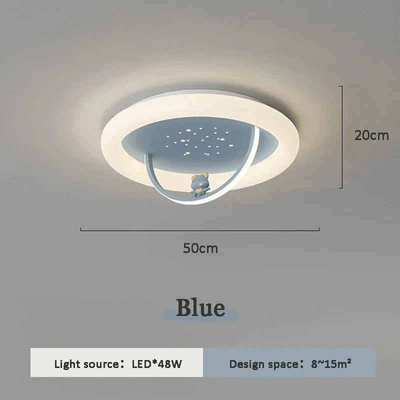 Chambre enfant étoilée: Plafonniers ours et princesse | Marco Lucetti Bleu / Gradation RC