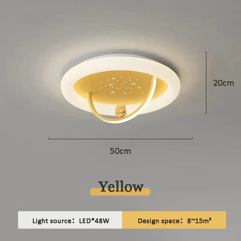 Chambre enfant étoilée: Plafonniers ours et princesse | Marco Lucetti Jaune / Gradation RC