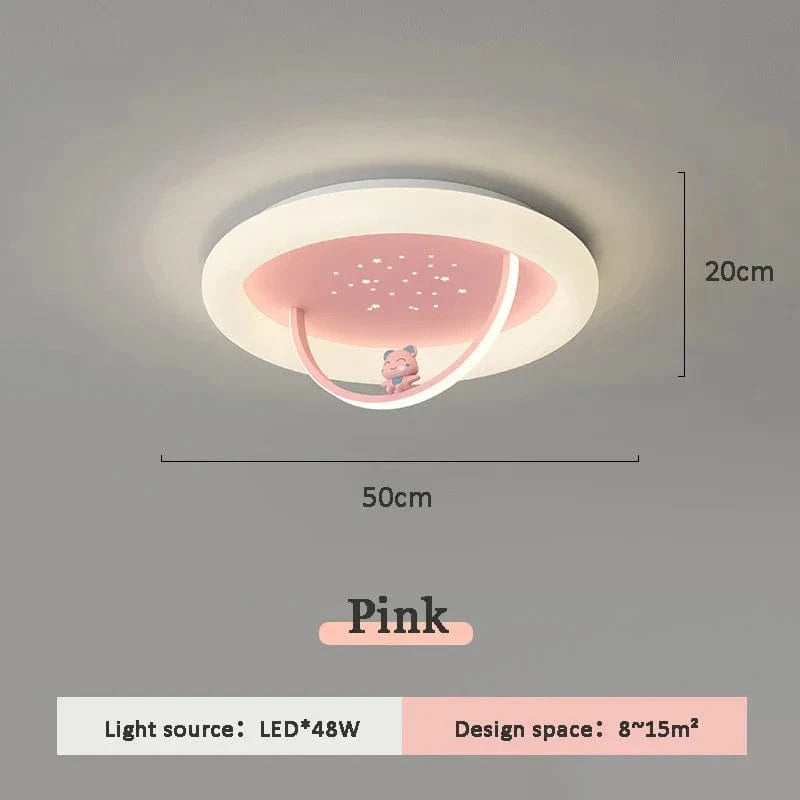 Chambre enfant étoilée: Plafonniers ours et princesse | Marco Lucetti Rose / Gradation RC