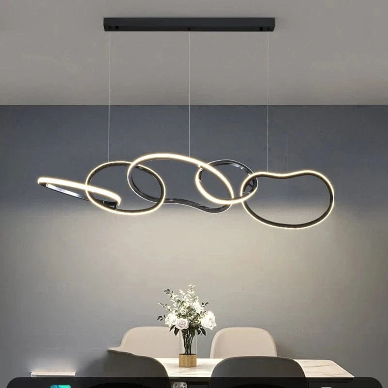 Chambre moderne : Éclairage intérieur design LED et lustres suspendus | Marco Lucetti Noir / Longueur 120cm / Blanc froid