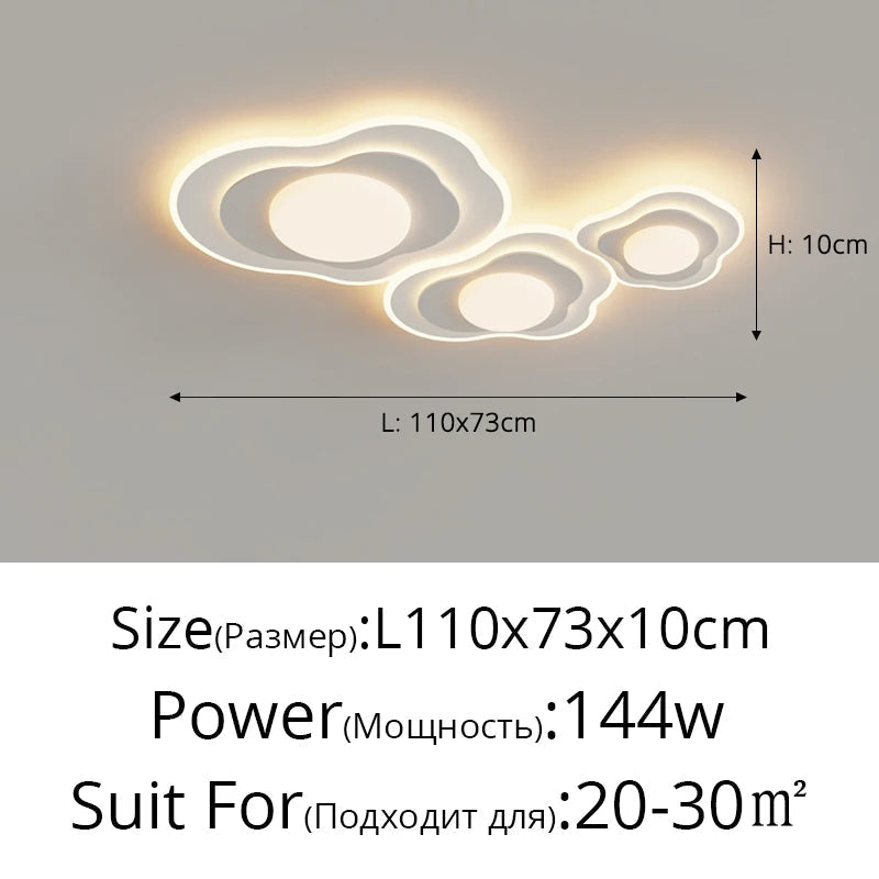 Plafonnier Luxe LED pour Chambre Principale - Blanc Bois Crème