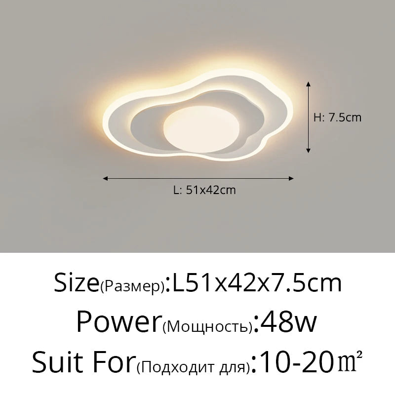 Plafonnier Luxe LED pour Chambre Principale - Blanc Bois Crème